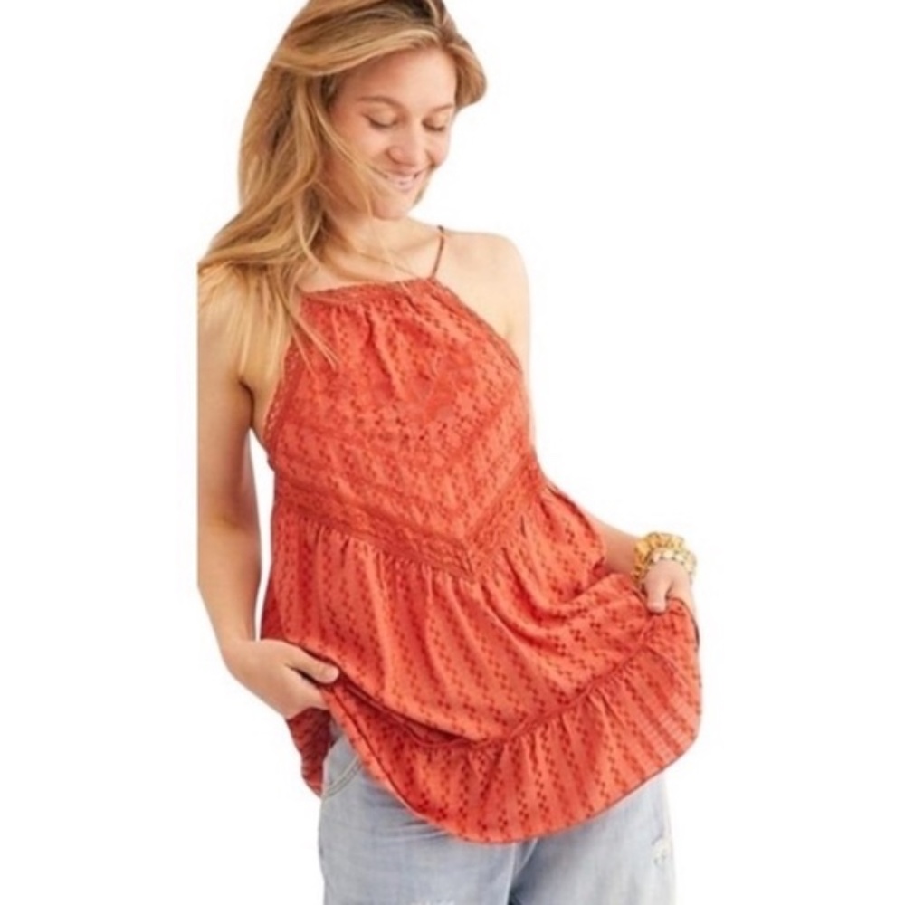 NWT Free People Elisa Tunic Tank Paprika Top M